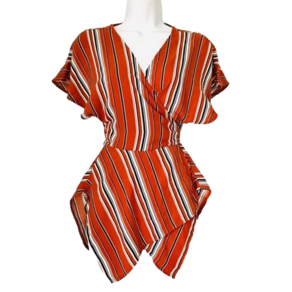 Charlotte Russe • Striped Wrap Blouse Kimono